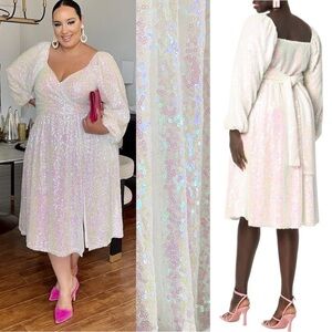 NWT Eloquii Iridescent Sequin Long Sleeve Dress